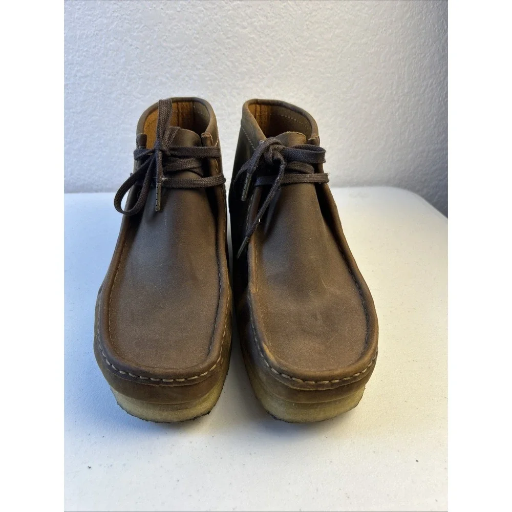 Mens Clarks Wallabee Boot - Beeswax Color, Leather, Size 11.5